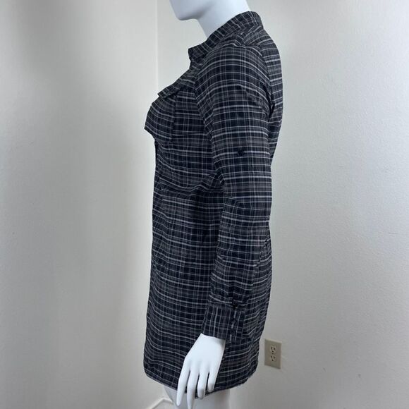 Kenneth Cole Women Size 14 Gray Plaid Cotton Shirt Mini Dress Roll Sleeve Tunic - Picture 11 of 15